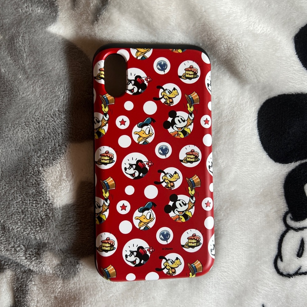 Never used iPhone XR Disney classic phone case with card holder.